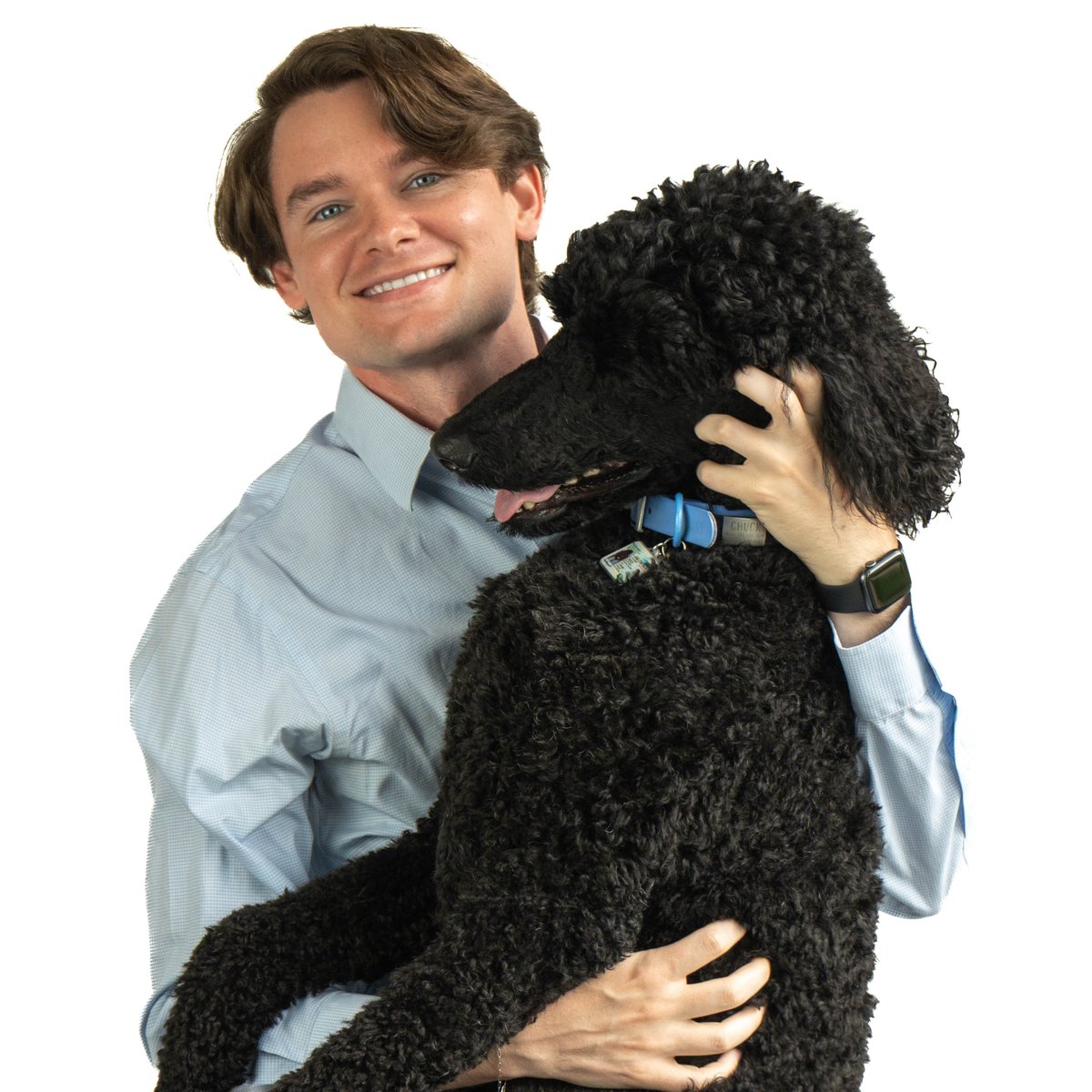 Dillon Young with his dog Chuck